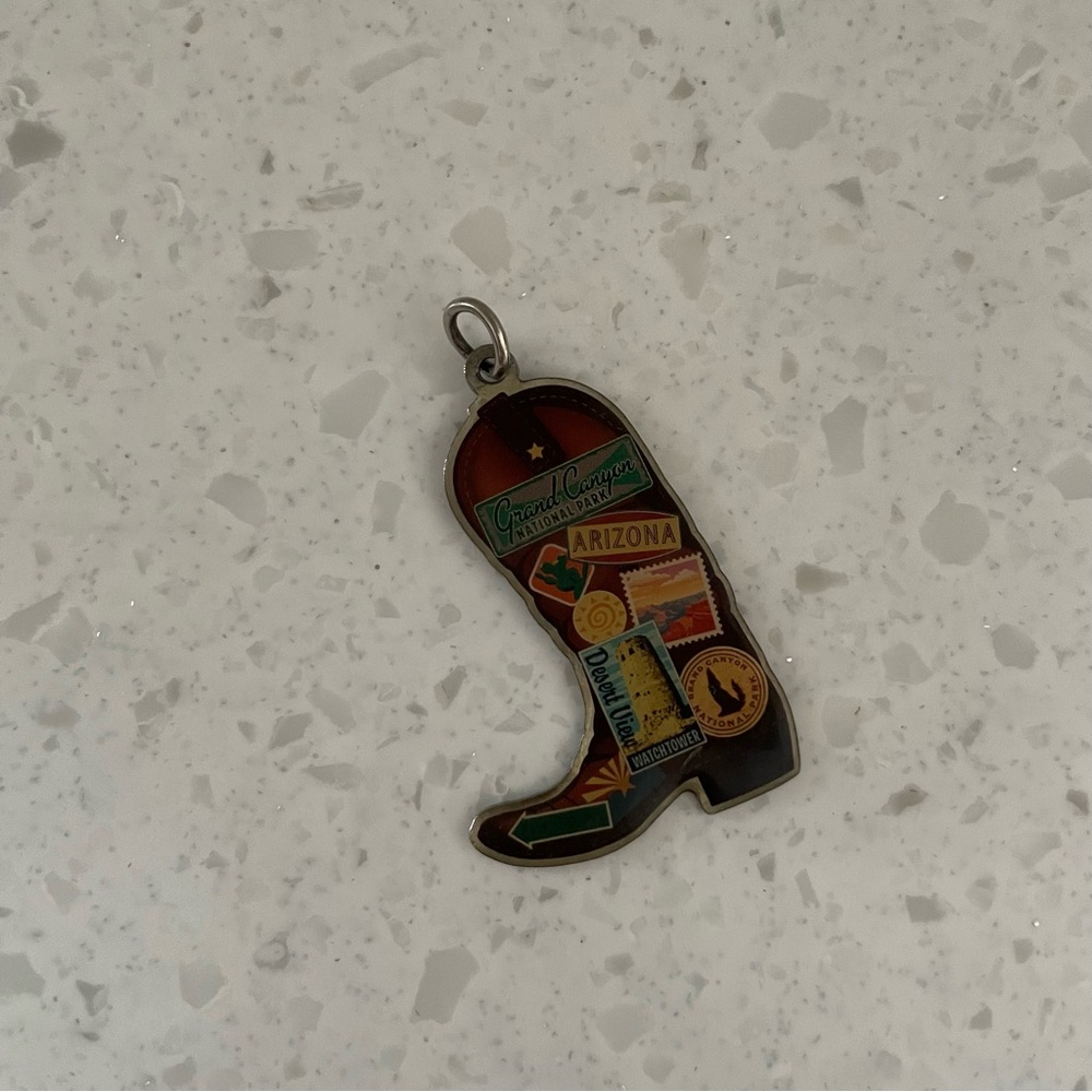 Arizona Grand Canyon Boot Charm Keychain or Necklace Western Southwestern - Picture 2 of 4